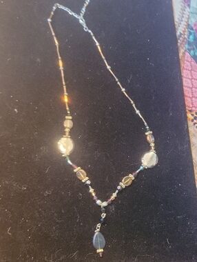 Handcrafted Iridescent Glass Bead Necklace in Multicolor